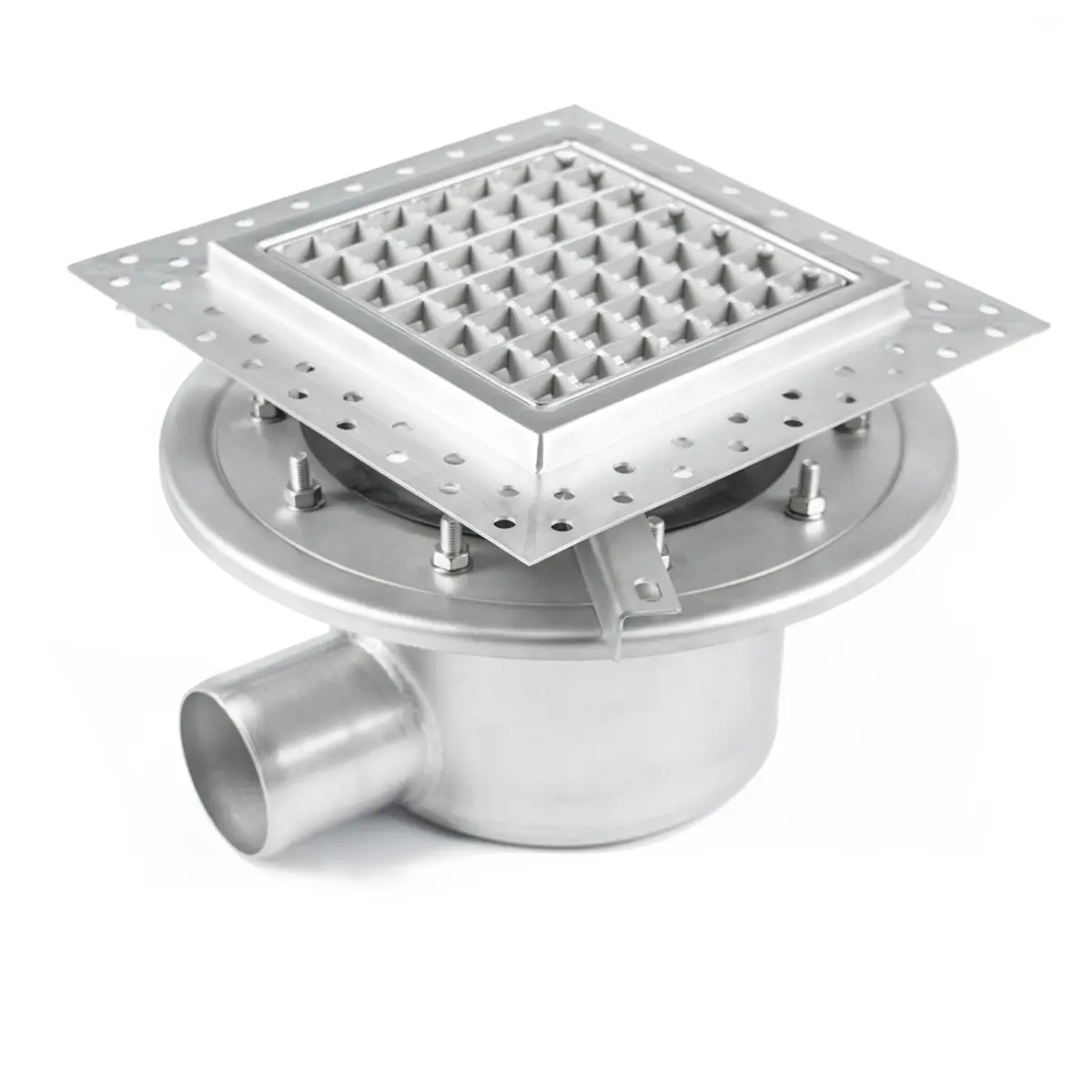 Two-part side inlet with anti-slip cover