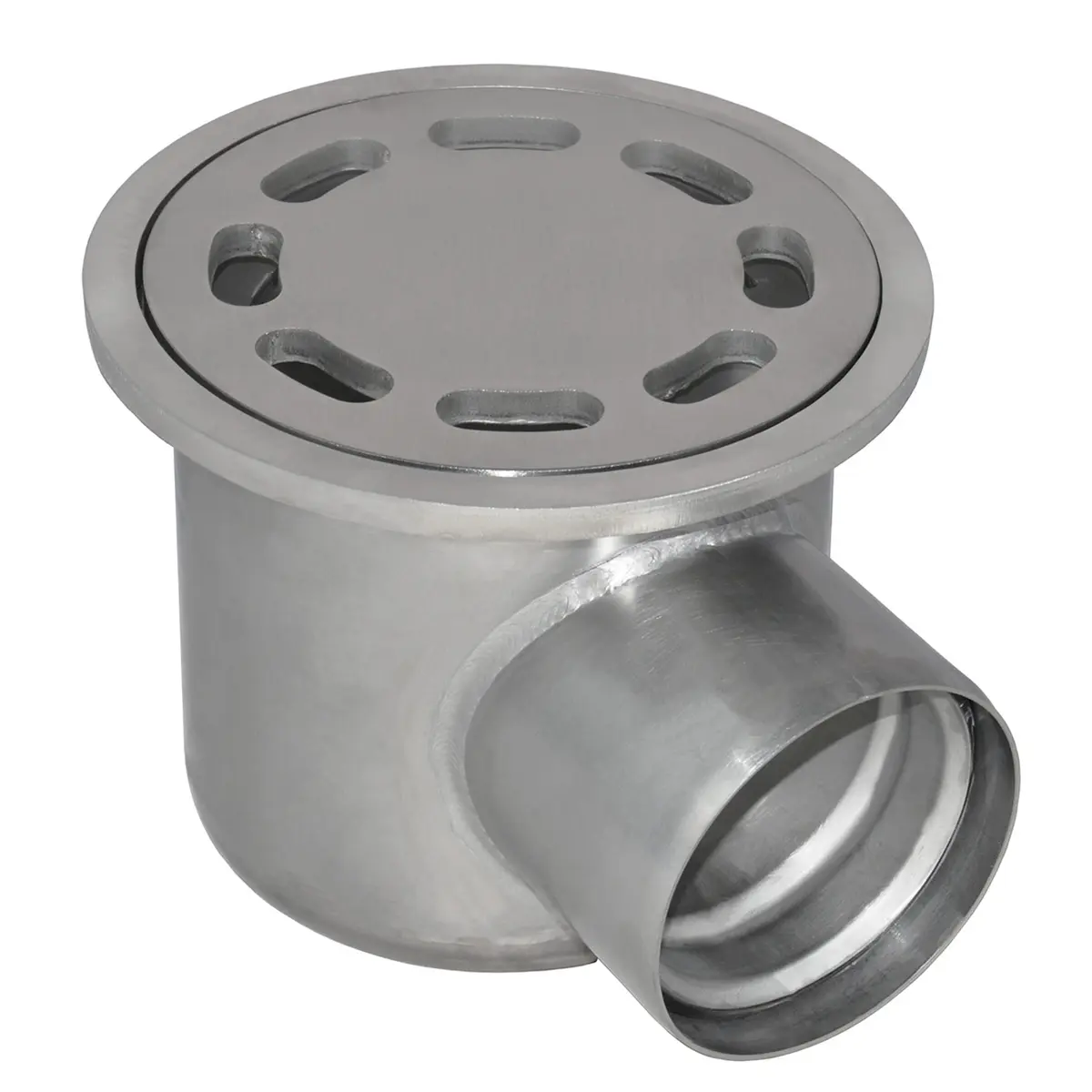 Round side inlet with perforated plate cover