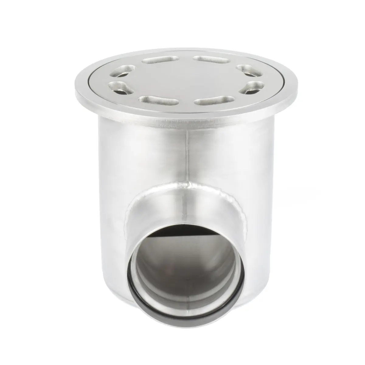 Round side inlet with perforated plate cover