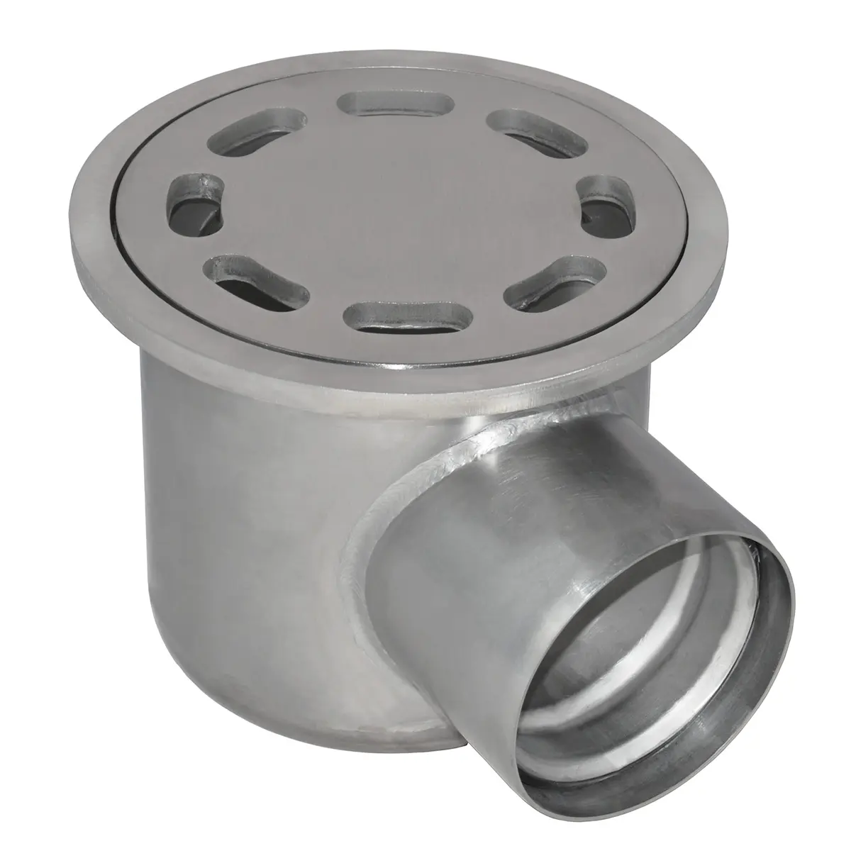 Hygienic point drainage with side outlet
