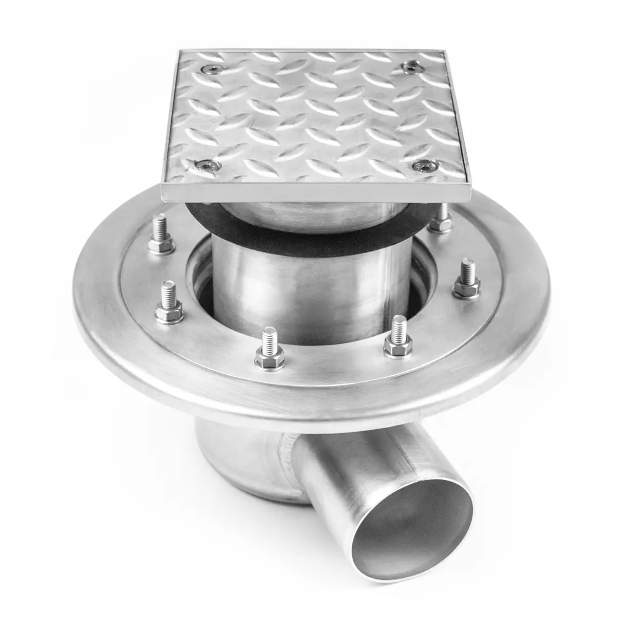 Two-part inspection cover with checkered plate lid