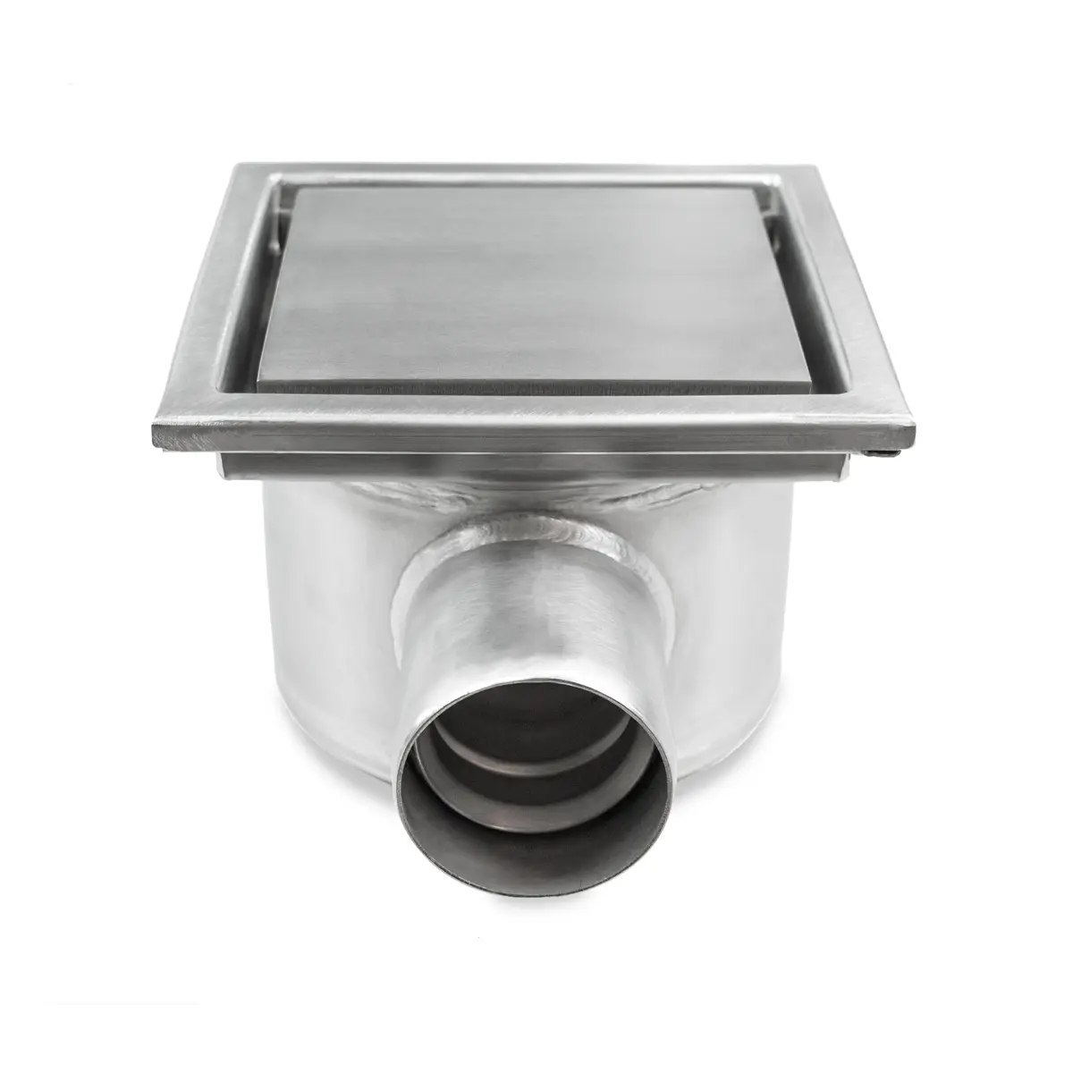 Side floor drain with plate cover