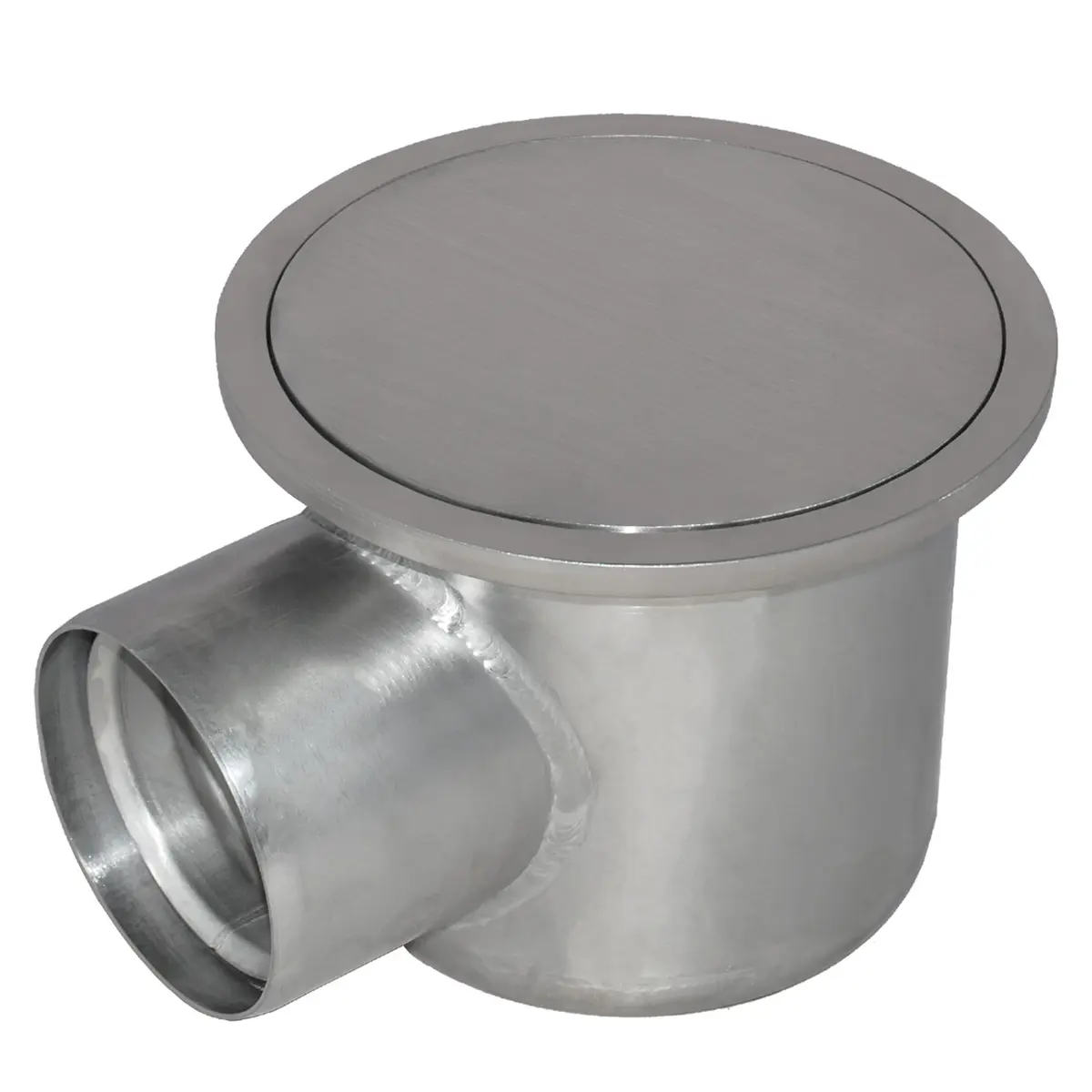Round side inlet with sealed plate cover
