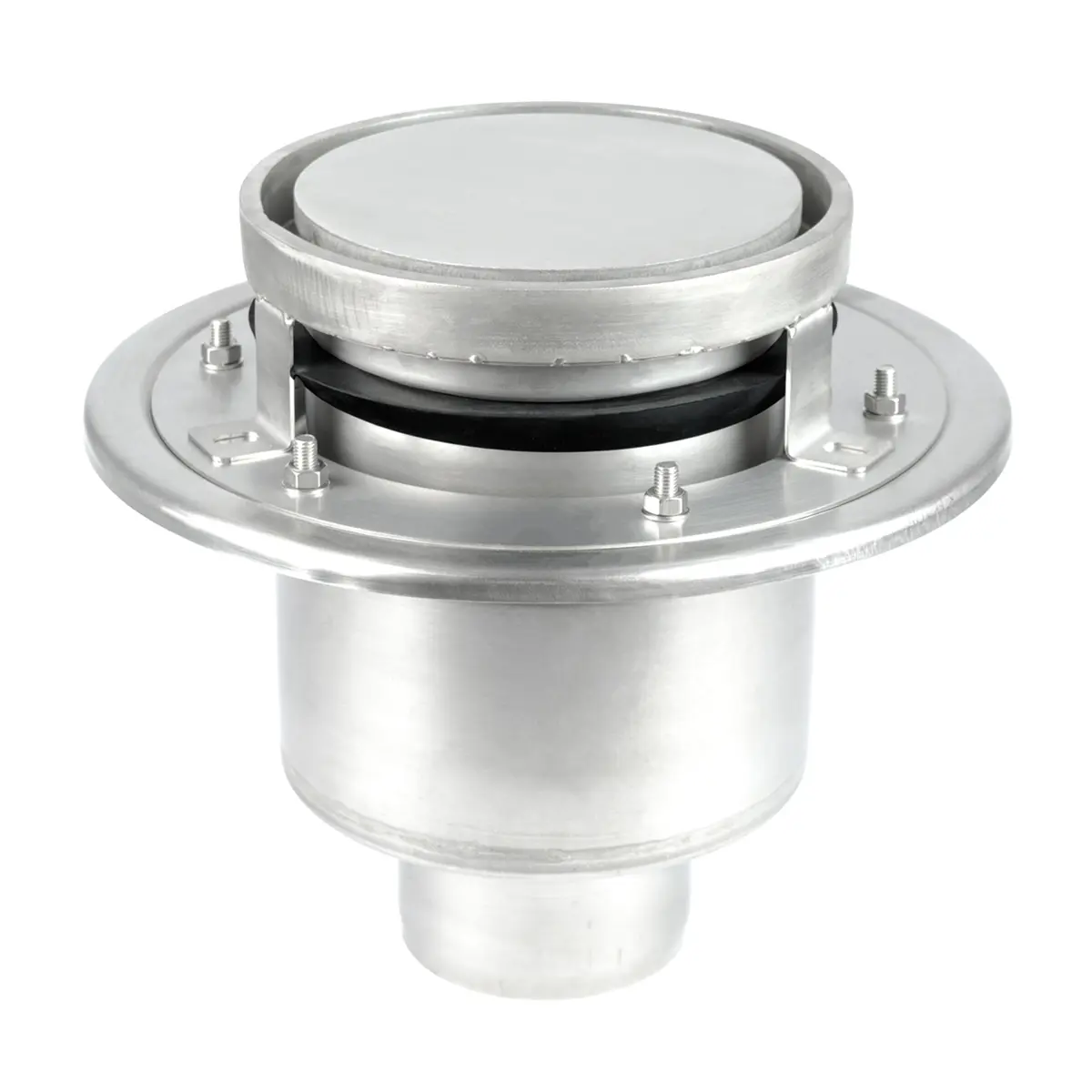 Round bottom drain two-part with plate cover