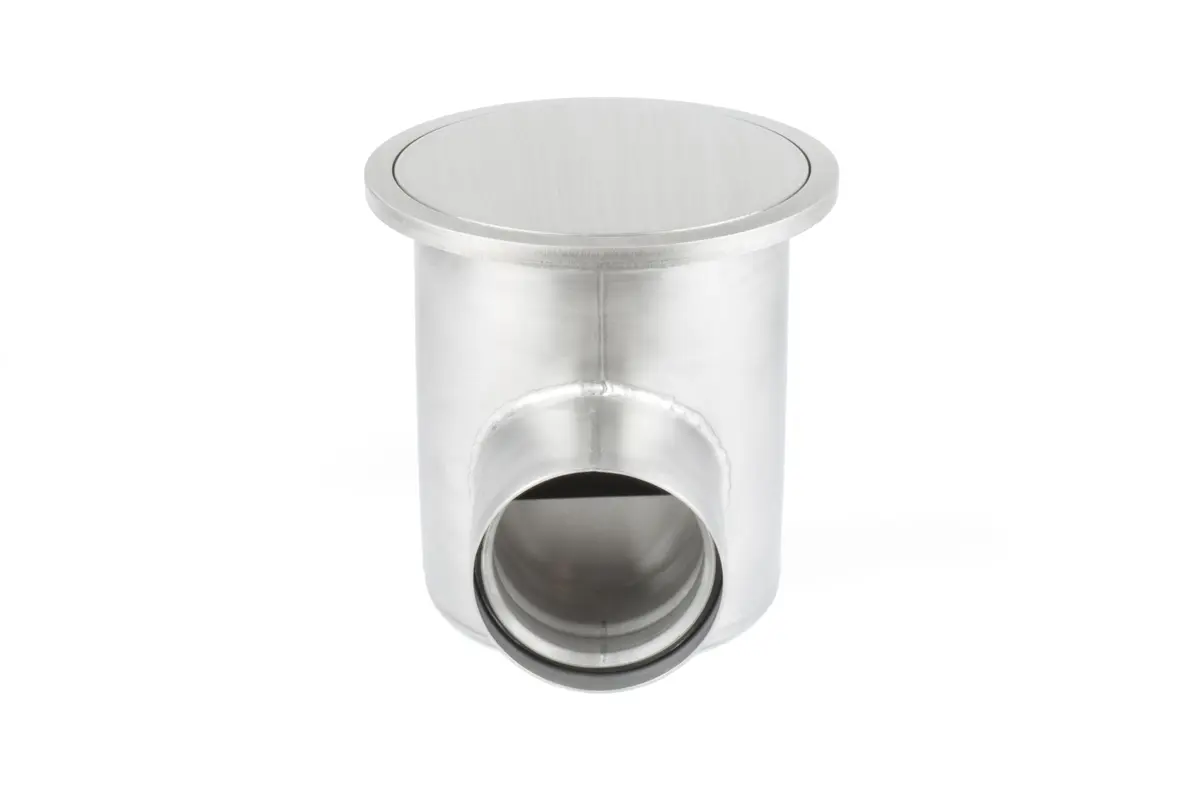 Sealed lateral floor drain in stainless steel DN160