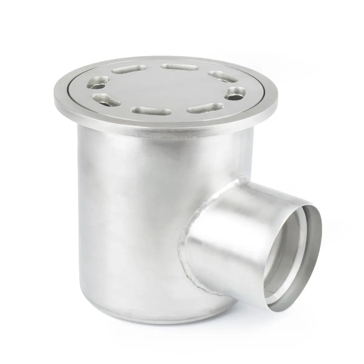 Round side inlet with perforated plate cover