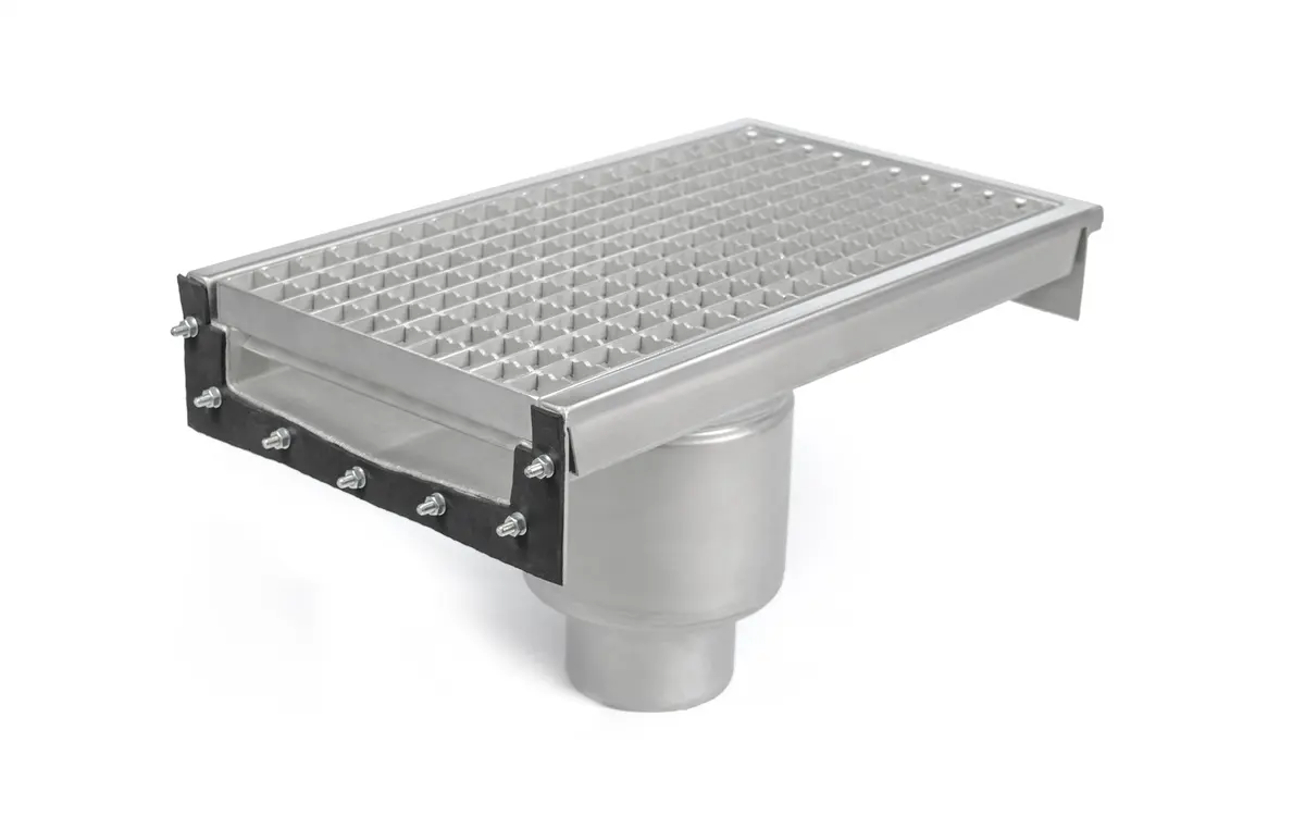 Stainless steel drainage channel with grate cover