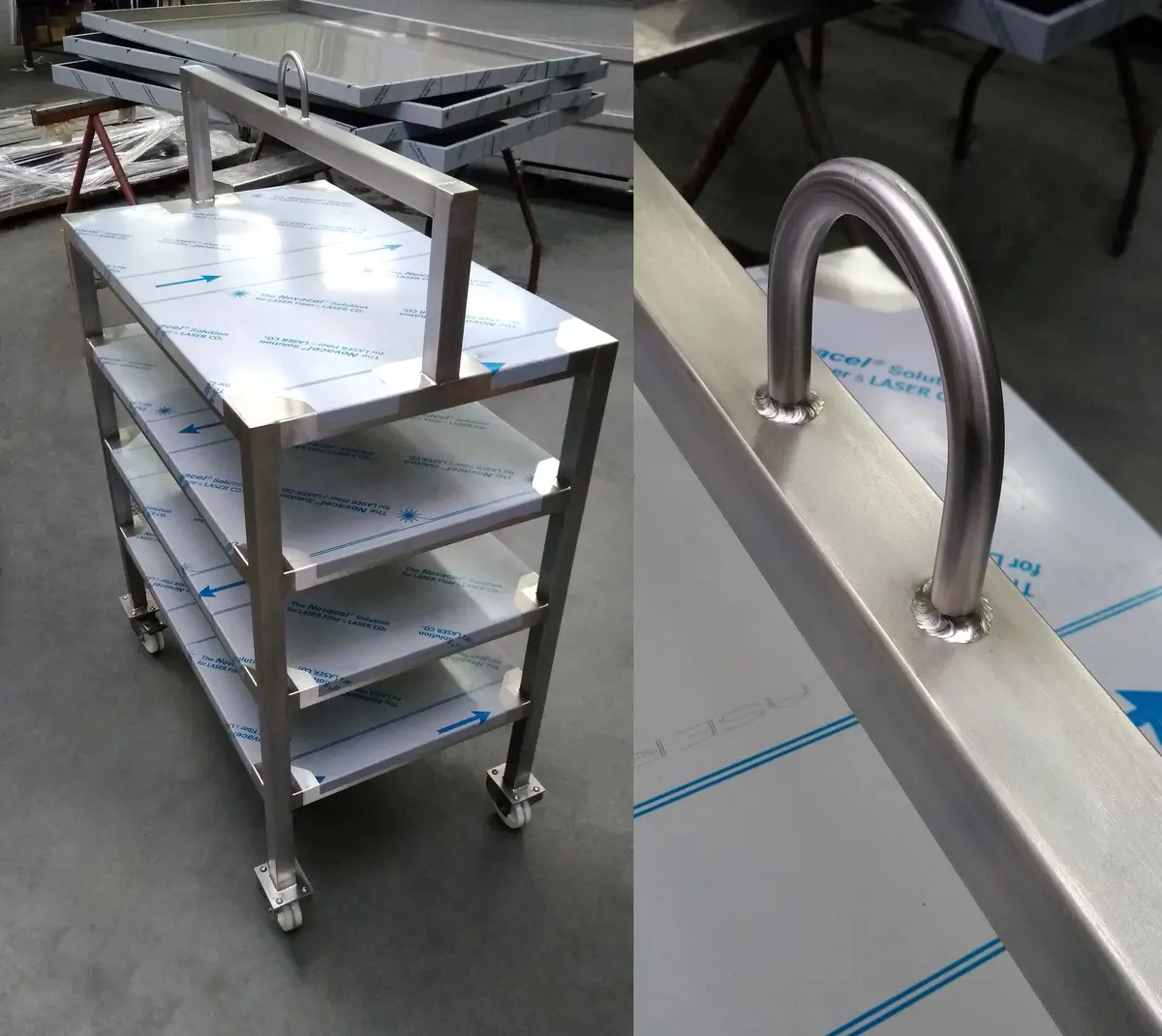 Stainless Steel Transport Trolley with Lifting Hook