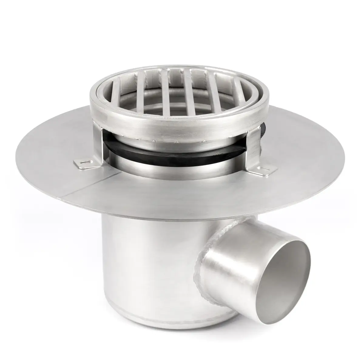 Round side inlet, two-part, with ladder cover