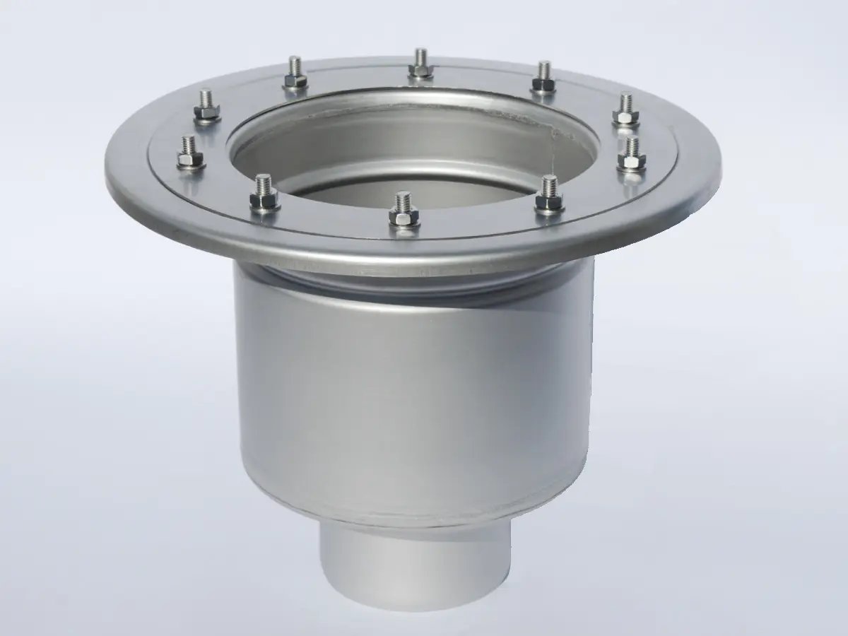 Lower part of the vertical stainless steel floor drain