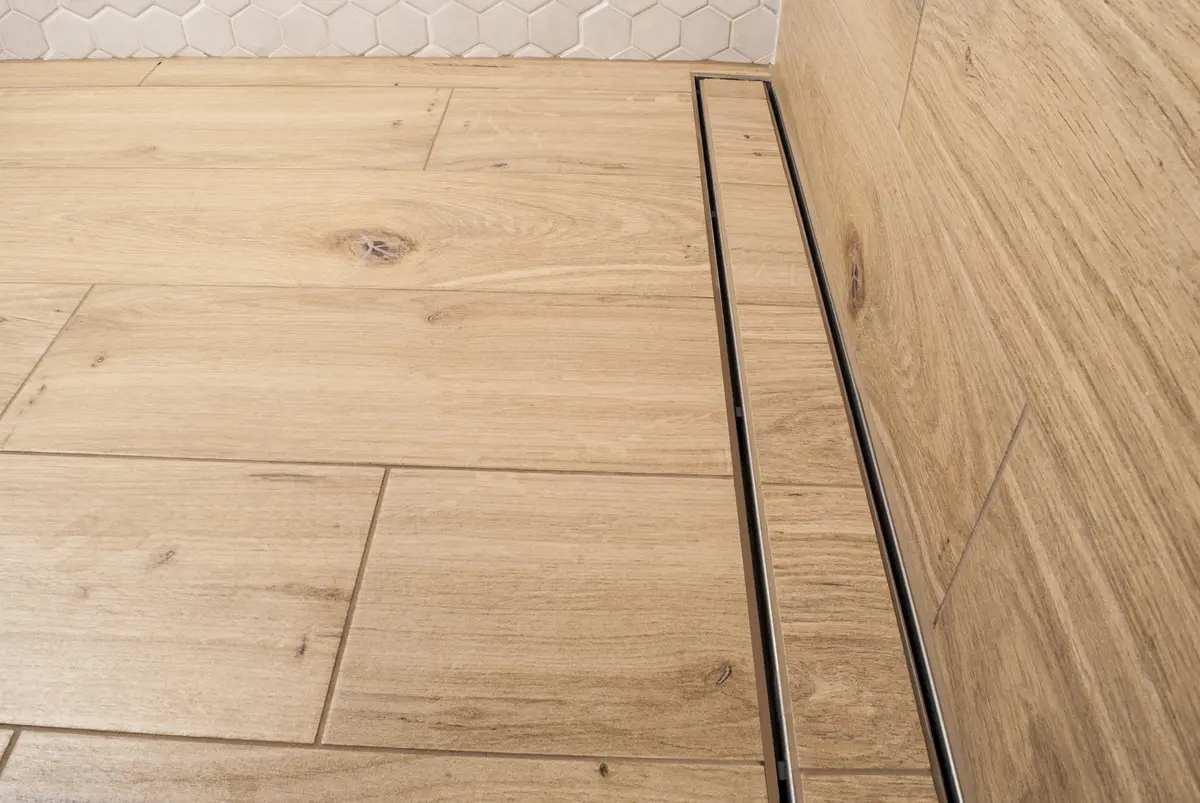 tiled shower drain channel