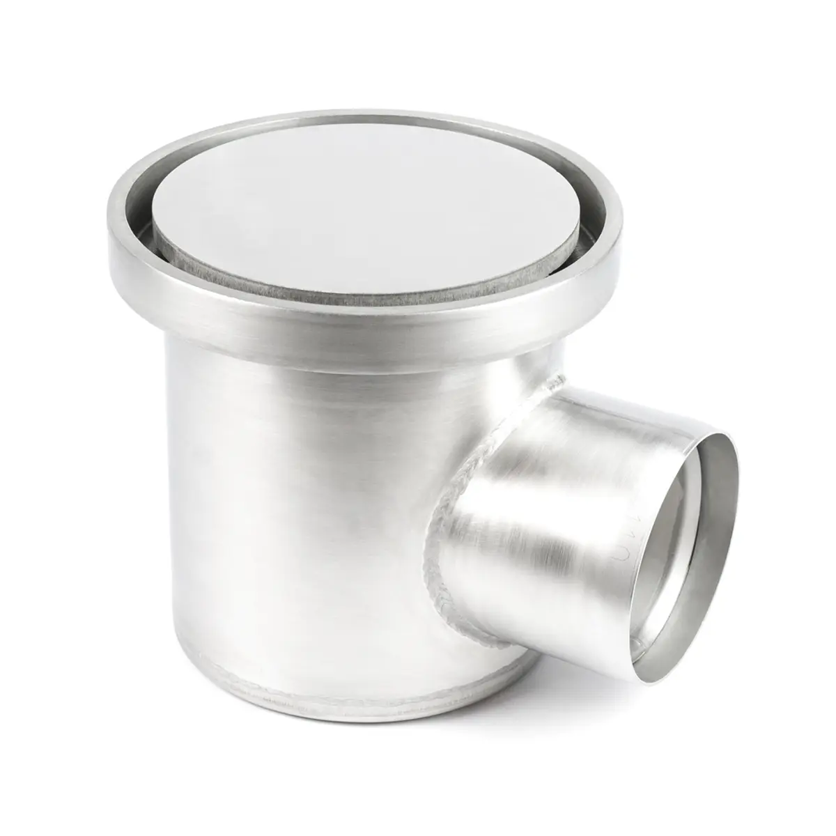 Round side inlet with plate cover