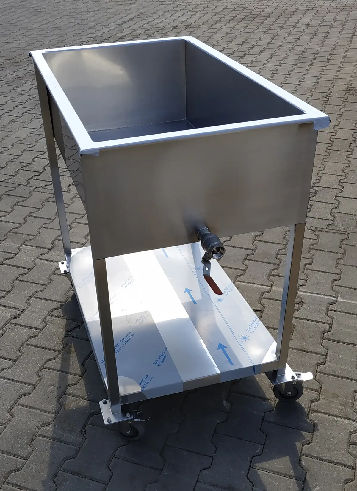 Stainless Steel Transport Cart with Drain Valve