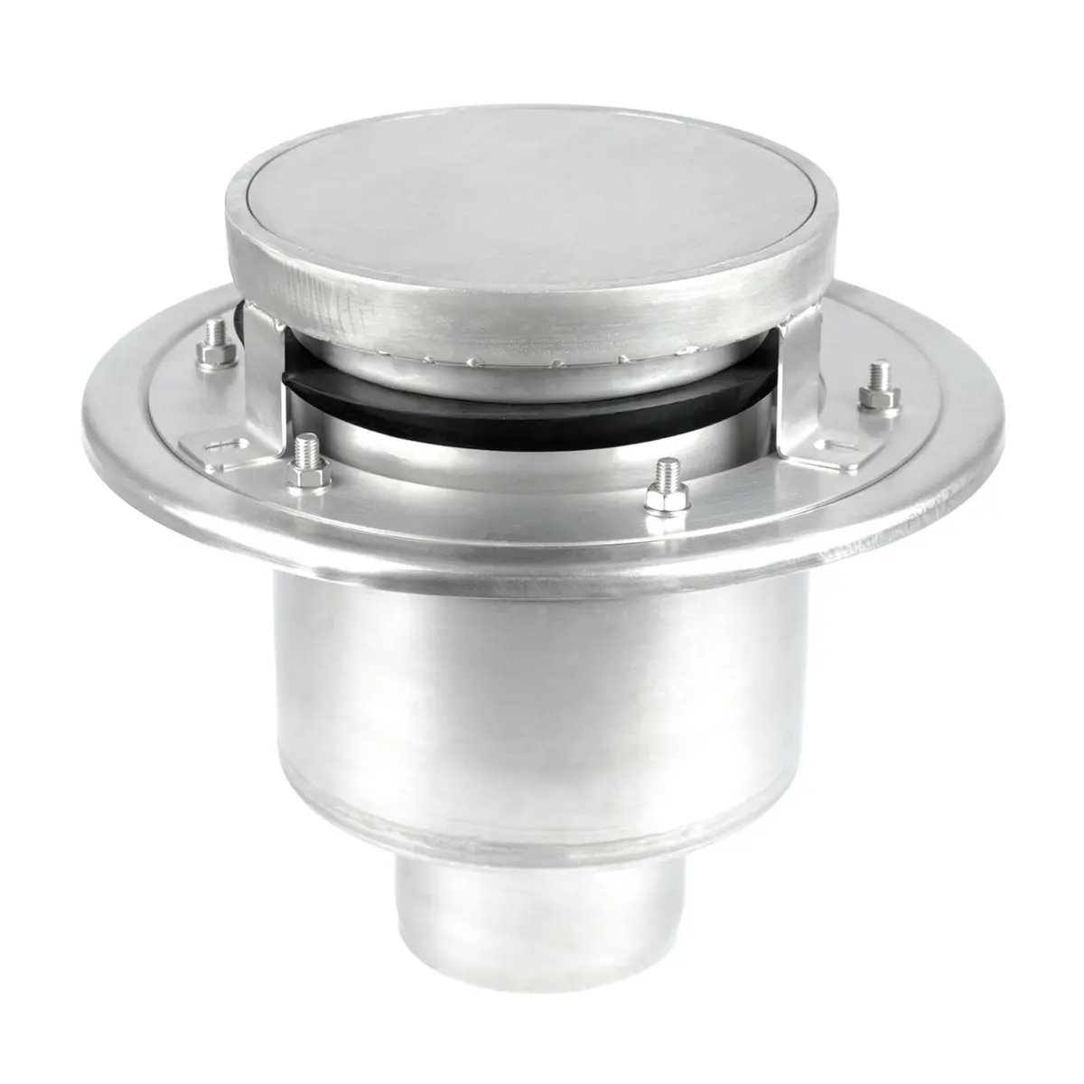 Round bottom drain two-part with sealed cover
