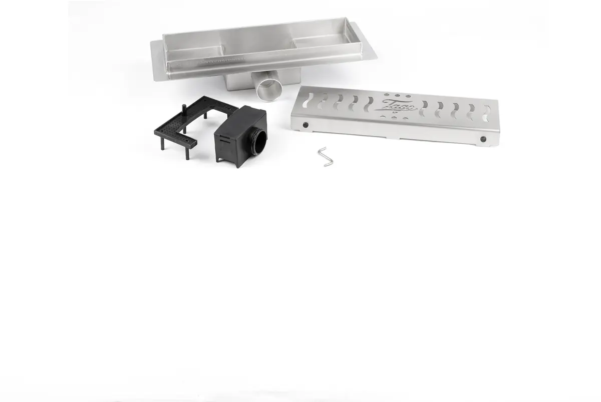 Stainless steel shower drain with siphon, basket, and cover