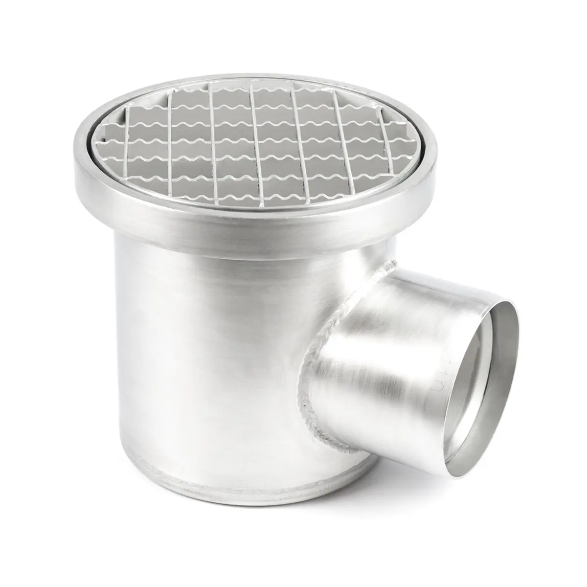 Round side inlet with anti-slip cover