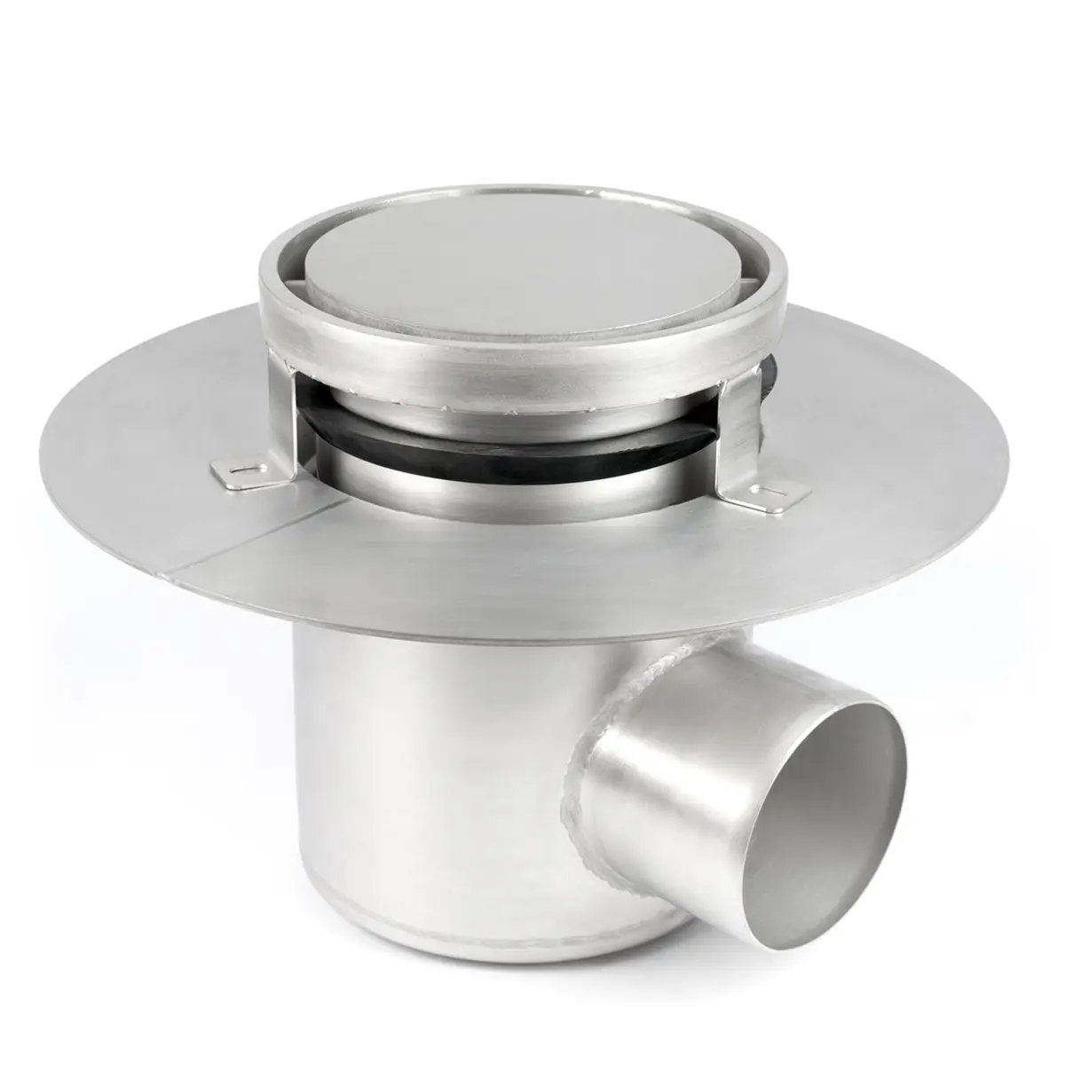 Round side inlet, two-part with plate cover