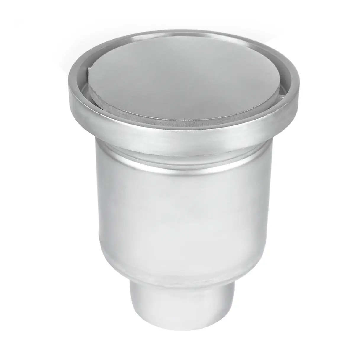 Vertical round drain with plate cover