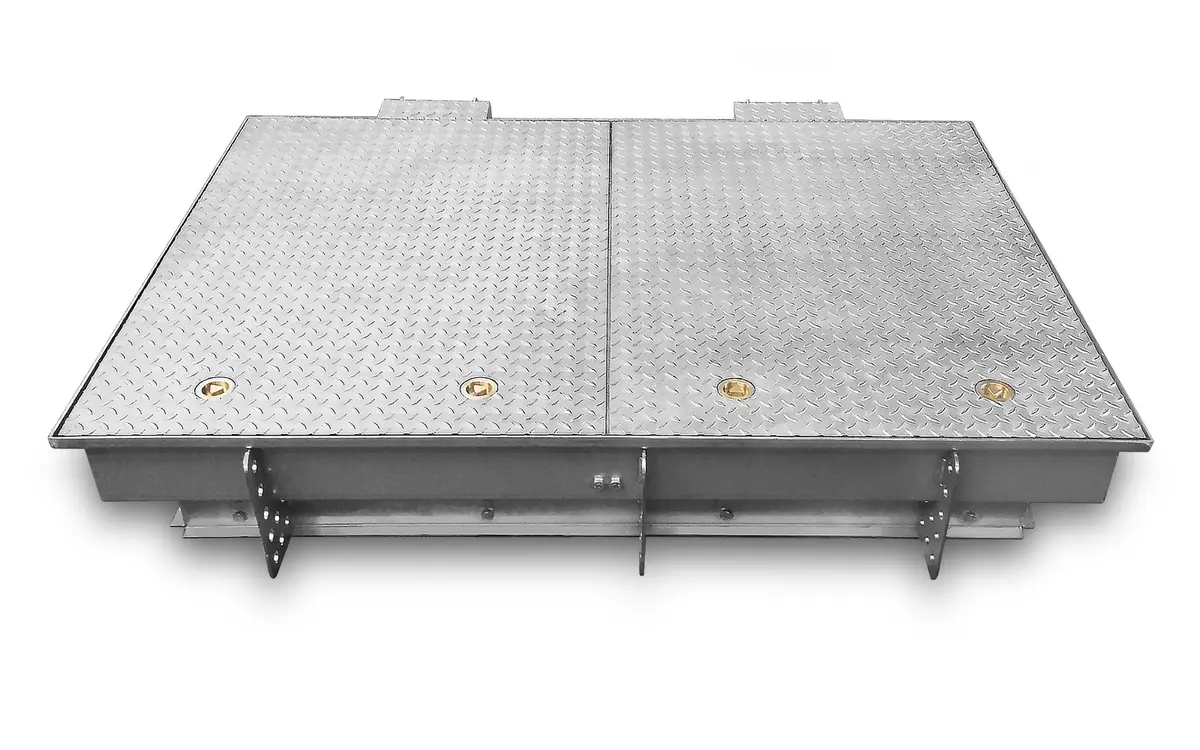 Professional two-part inspection cover with gas springs